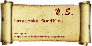 Mateicska Surány névjegykártya